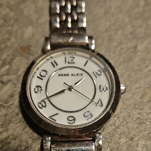 Anne Klein Silver and White Round Dial Watch